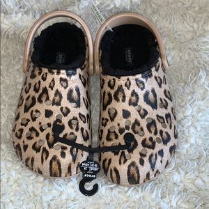 NWT size 8 Leopard/Cheetah Print Crocs